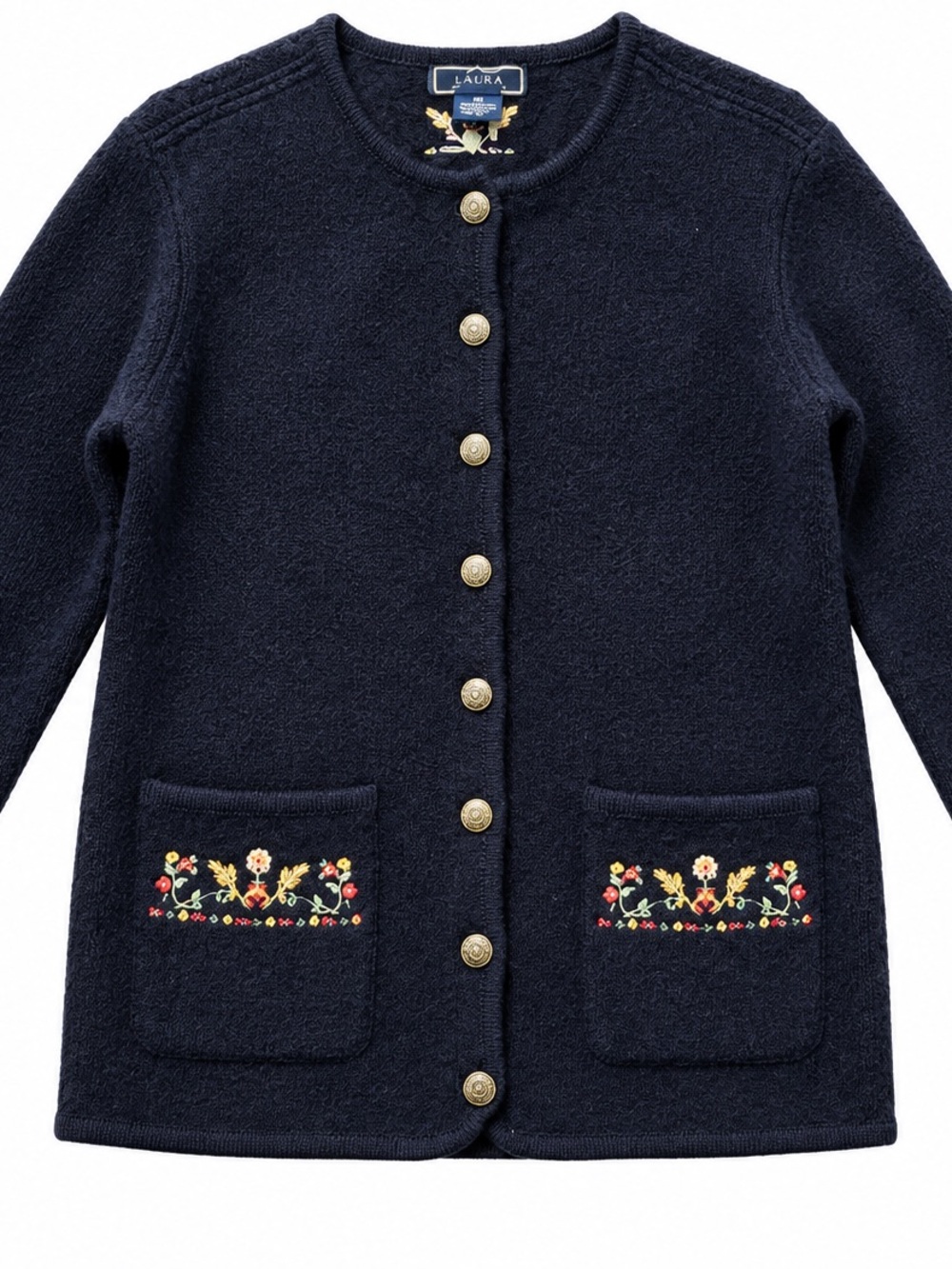 Item & Co 100% Wool Embroidered Cardigan – Size M